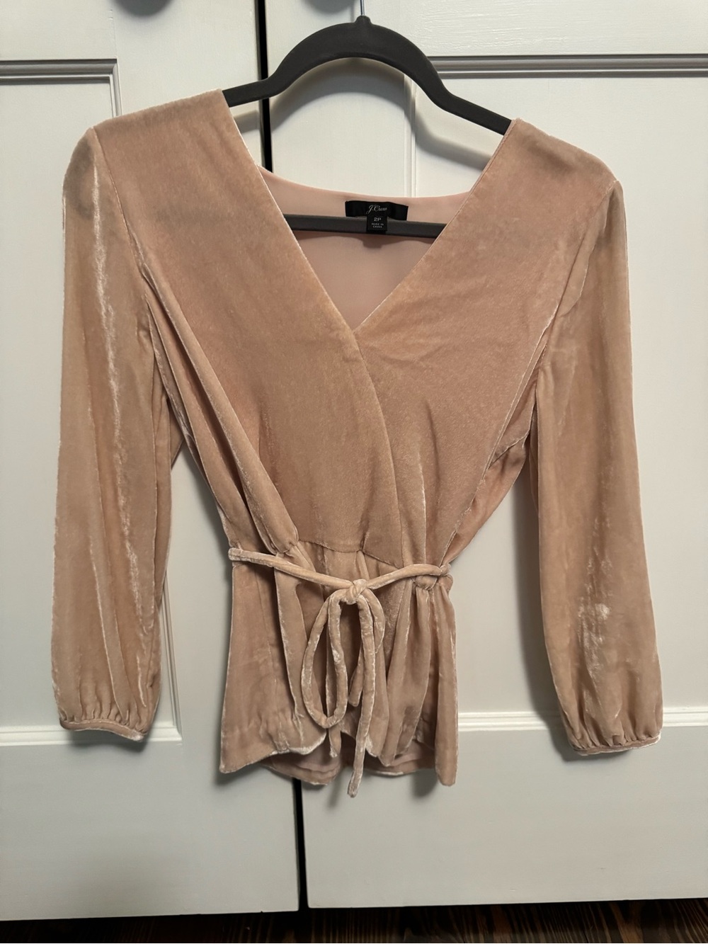 J. Crew Women's Velvet Wrap Top in Blush